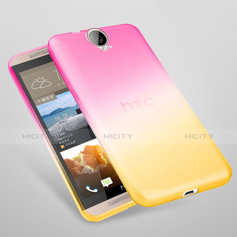 Cover Silicone Trasparente Ultra Sottile Morbida Sfumato per HTC One E9 Plus Rosa