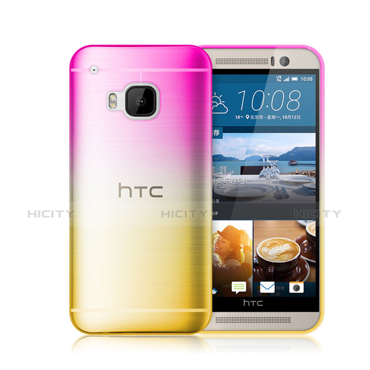 Cover Silicone Trasparente Ultra Sottile Morbida Sfumato per HTC One M9 Rosa