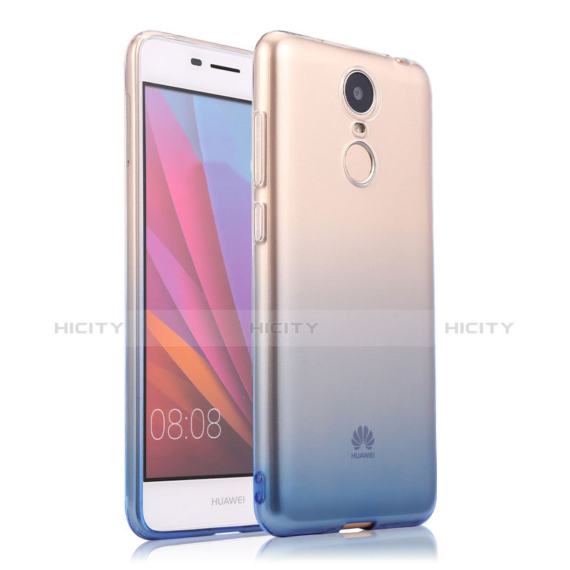 Cover Silicone Trasparente Ultra Sottile Morbida Sfumato per Huawei Enjoy 6 Blu