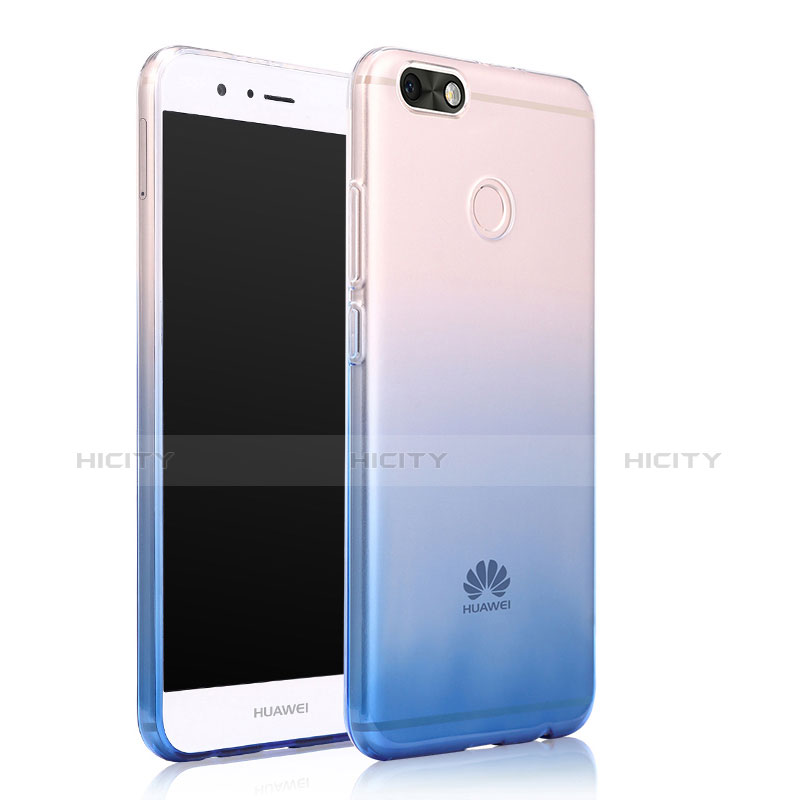 Cover Silicone Trasparente Ultra Sottile Morbida Sfumato per Huawei Enjoy 7 Blu