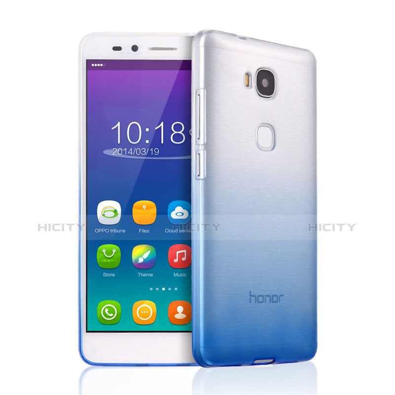 Cover Silicone Trasparente Ultra Sottile Morbida Sfumato per Huawei Honor 5X Cielo Blu