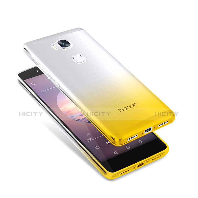 Cover Silicone Trasparente Ultra Sottile Morbida Sfumato per Huawei Honor 5X Giallo