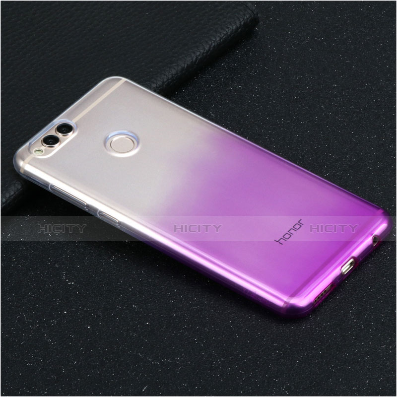Cover Silicone Trasparente Ultra Sottile Morbida Sfumato per Huawei Honor V10 Viola