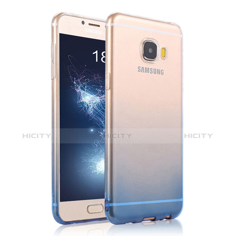 Cover Silicone Trasparente Ultra Sottile Morbida Sfumato per Samsung Galaxy C5 SM-C5000 Blu