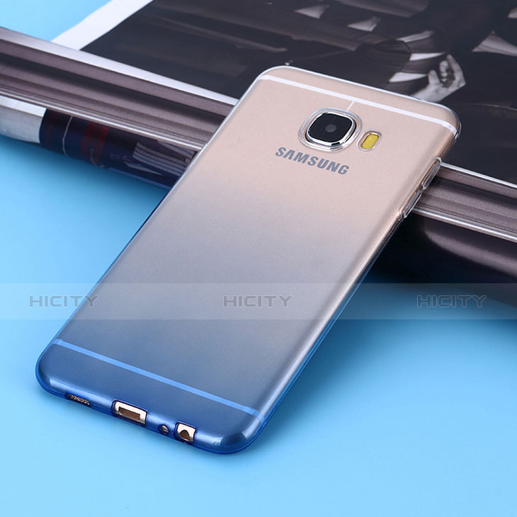 Cover Silicone Trasparente Ultra Sottile Morbida Sfumato per Samsung Galaxy C5 SM-C5000 Blu