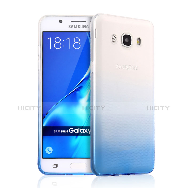 Cover Silicone Trasparente Ultra Sottile Morbida Sfumato per Samsung Galaxy J5 Duos (2016) Blu