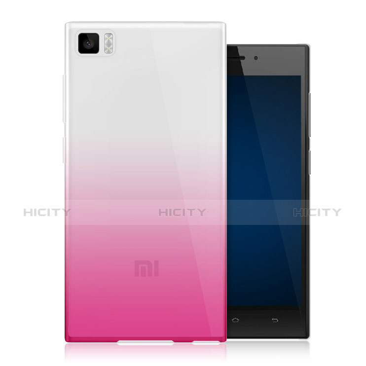 Cover Silicone Trasparente Ultra Sottile Morbida Sfumato per Xiaomi Mi 3 Rosa