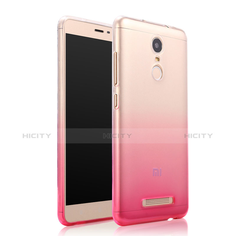 Cover Silicone Trasparente Ultra Sottile Morbida Sfumato per Xiaomi Redmi Note 3 MediaTek Rosa