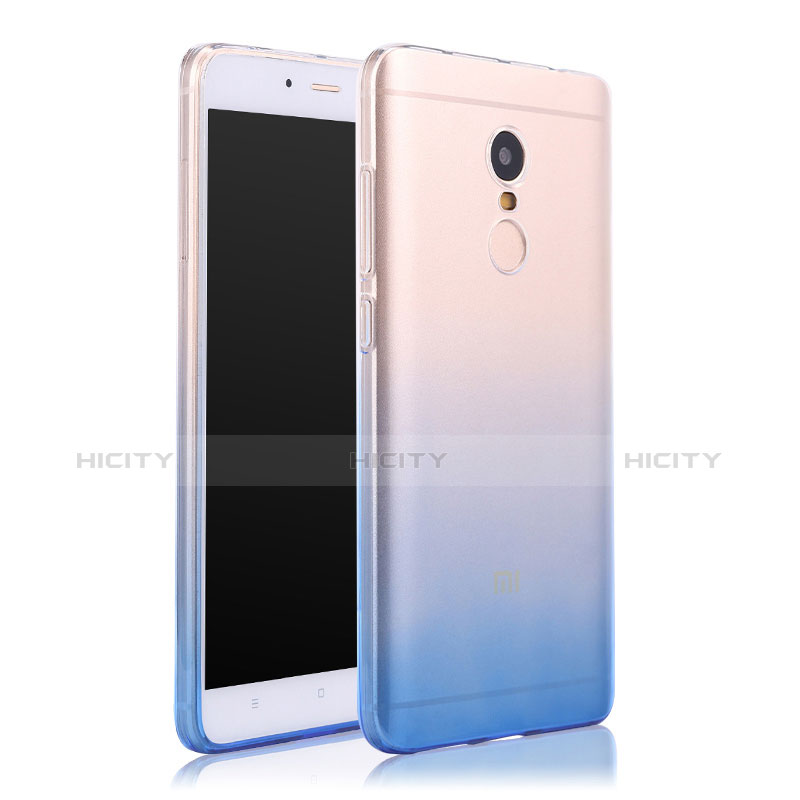 Cover Silicone Trasparente Ultra Sottile Morbida Sfumato per Xiaomi Redmi Note 4 Blu