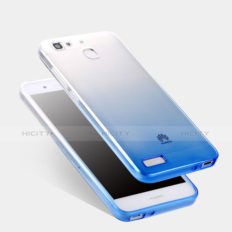Cover Silicone Trasparente Ultra Sottile Morbida Sfumato Q01 per Huawei G8 Mini Blu