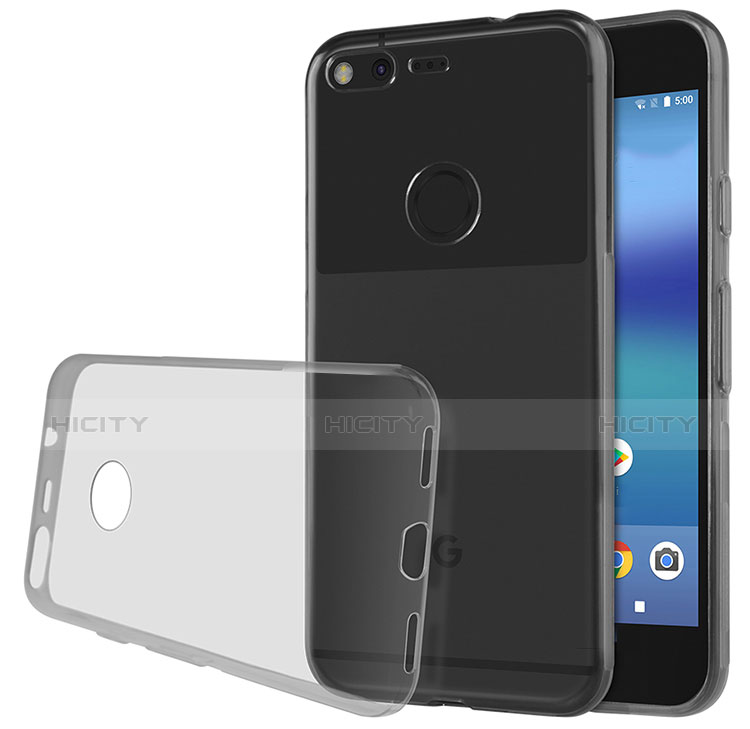 Cover Silicone Trasparente Ultra Sottile Morbida T02 per Google Pixel XL Grigio