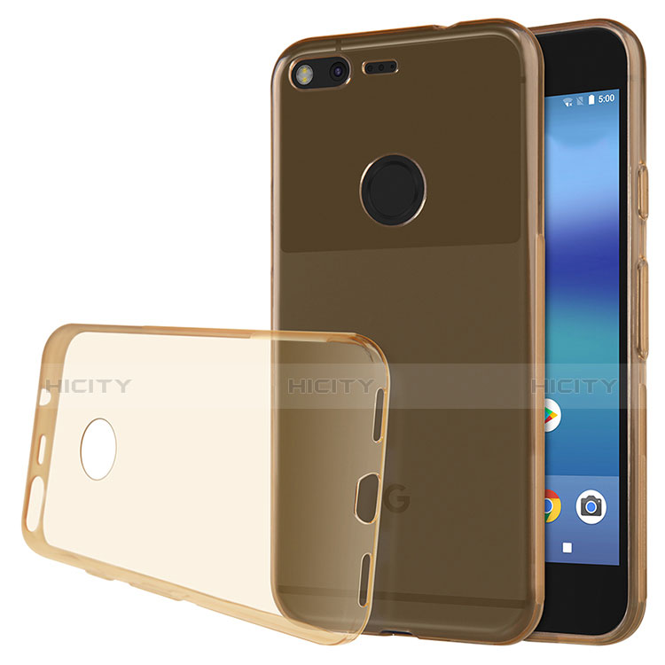 Cover Silicone Trasparente Ultra Sottile Morbida T02 per Google Pixel XL Oro