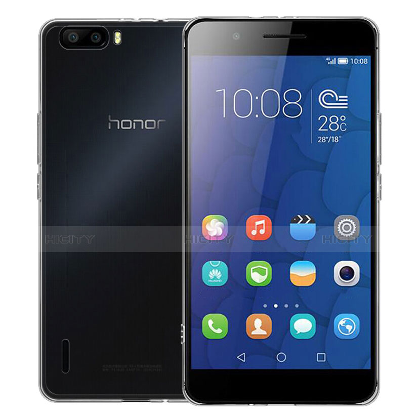 Cover Silicone Trasparente Ultra Sottile Morbida T02 per Huawei Honor 6 Plus Chiaro
