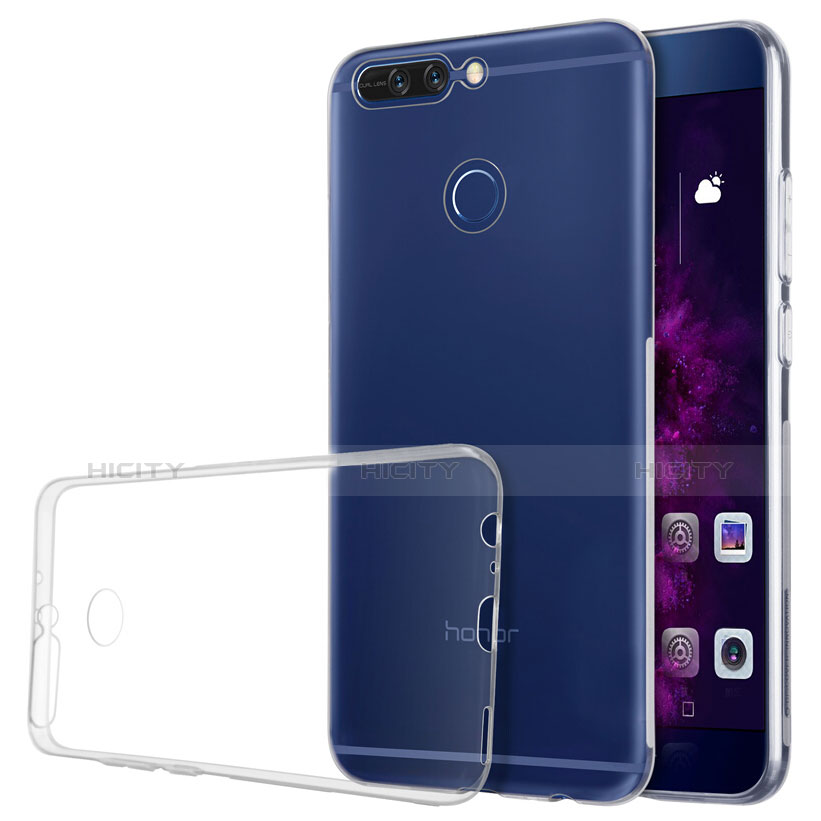 Cover Silicone Trasparente Ultra Sottile Morbida T02 per Huawei Honor 8 Pro Chiaro