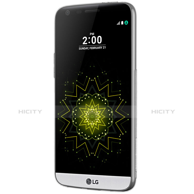 Cover Silicone Trasparente Ultra Sottile Morbida T02 per LG G5 Grigio