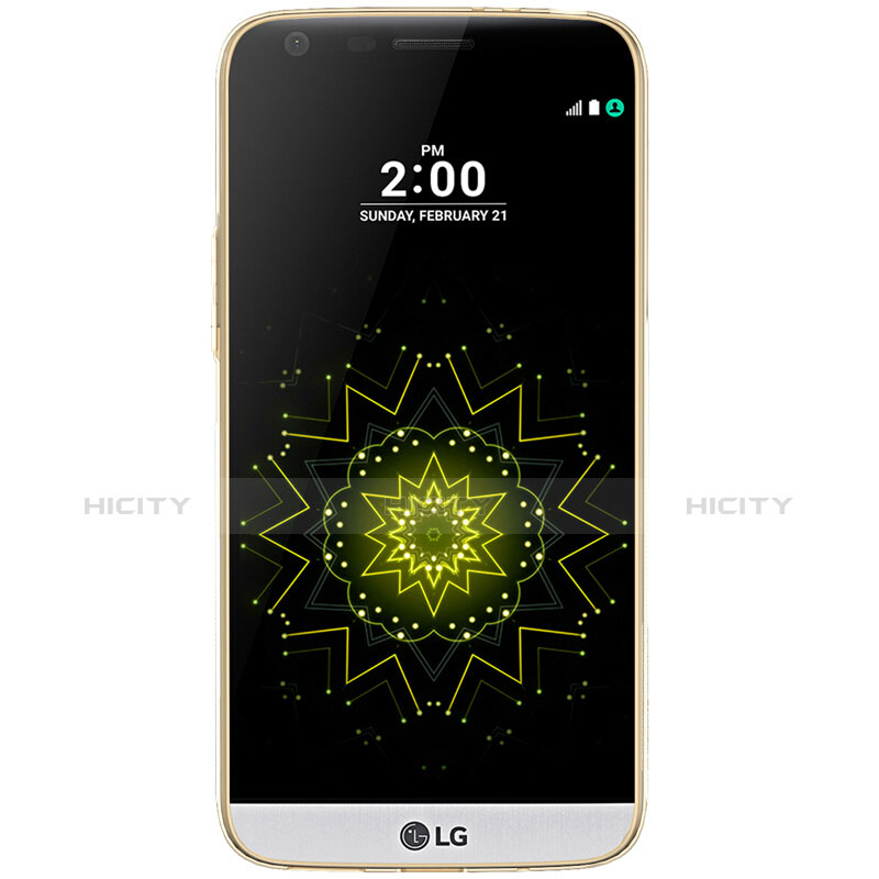 Cover Silicone Trasparente Ultra Sottile Morbida T02 per LG G5 Oro