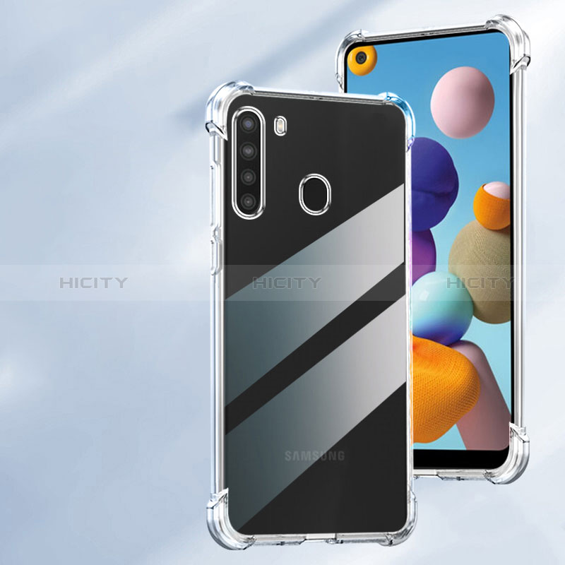 Cover Silicone Trasparente Ultra Sottile Morbida T02 per Samsung Galaxy A21 Chiaro