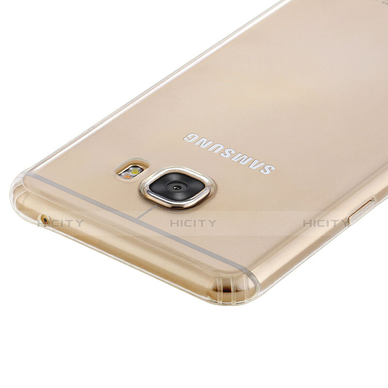 Cover Silicone Trasparente Ultra Sottile Morbida T02 per Samsung Galaxy C7 SM-C7000 Chiaro