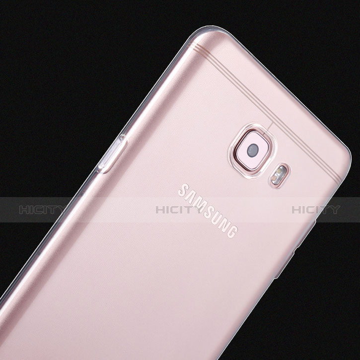Cover Silicone Trasparente Ultra Sottile Morbida T02 per Samsung Galaxy C9 Pro C9000 Chiaro