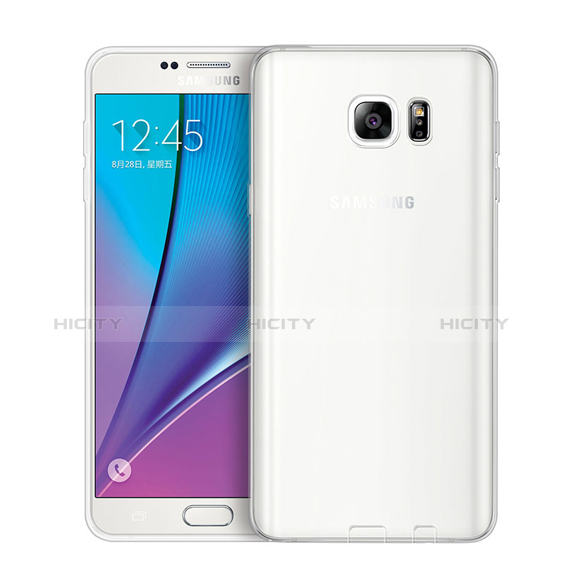 Cover Silicone Trasparente Ultra Sottile Morbida T02 per Samsung Galaxy Note 5 N9200 N920 N920F Chiaro