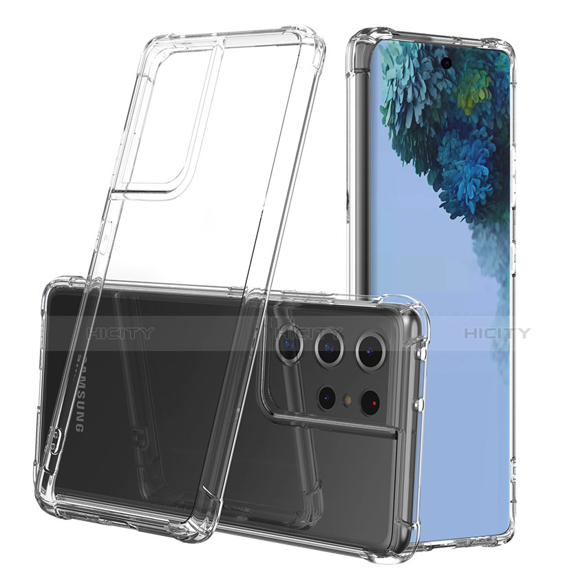 Cover Silicone Trasparente Ultra Sottile Morbida T02 per Samsung Galaxy S21 Ultra 5G