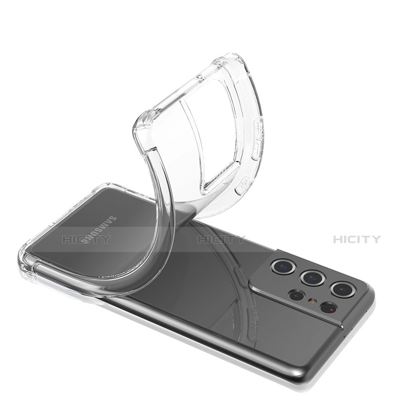 Cover Silicone Trasparente Ultra Sottile Morbida T02 per Samsung Galaxy S21 Ultra 5G