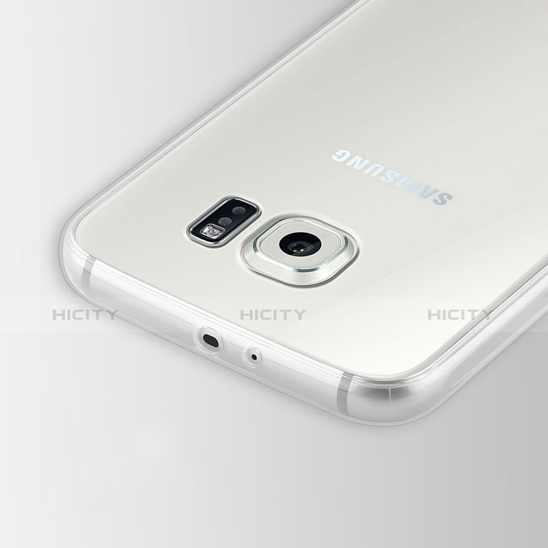 Cover Silicone Trasparente Ultra Sottile Morbida T02 per Samsung Galaxy S6 Duos SM-G920F G9200 Chiaro