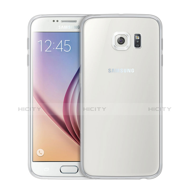 Cover Silicone Trasparente Ultra Sottile Morbida T02 per Samsung Galaxy S6 Duos SM-G920F G9200 Chiaro