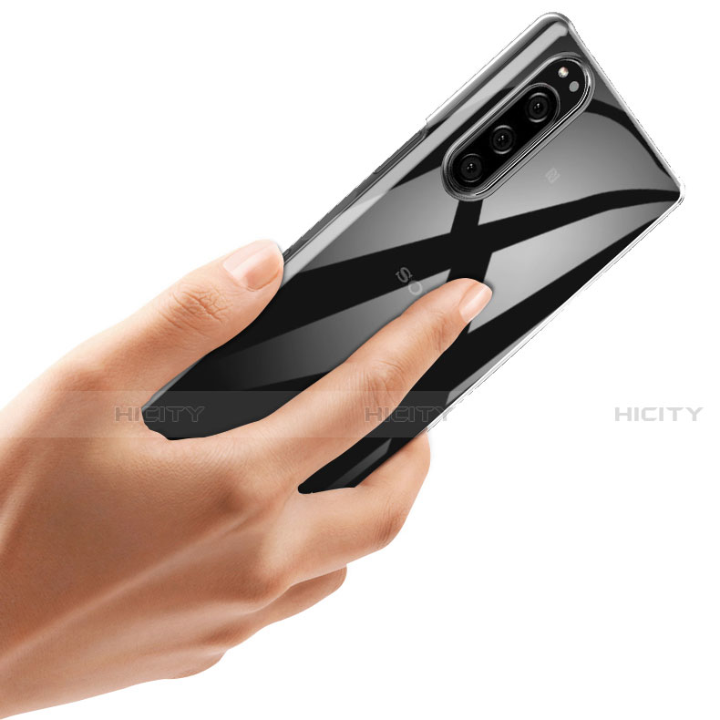 Cover Silicone Trasparente Ultra Sottile Morbida T02 per Sony Xperia 5 II Chiaro