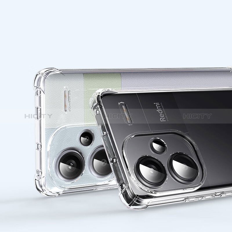 Cover Silicone Trasparente Ultra Sottile Morbida T02 per Xiaomi Redmi Note 13 Pro+ Plus 5G Chiaro