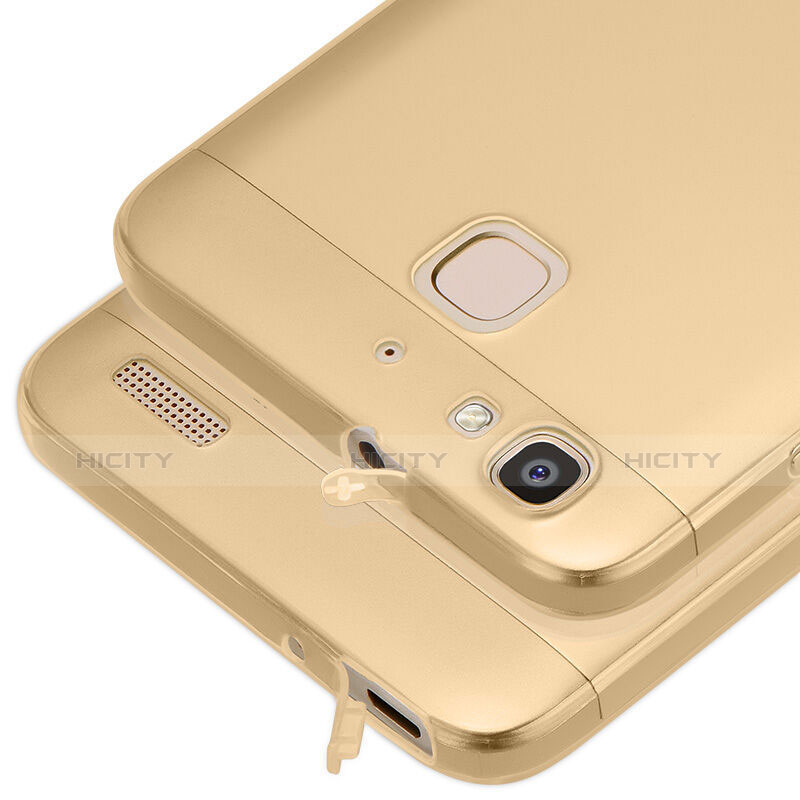 Cover Silicone Trasparente Ultra Sottile Morbida T03 per Huawei G8 Mini Oro