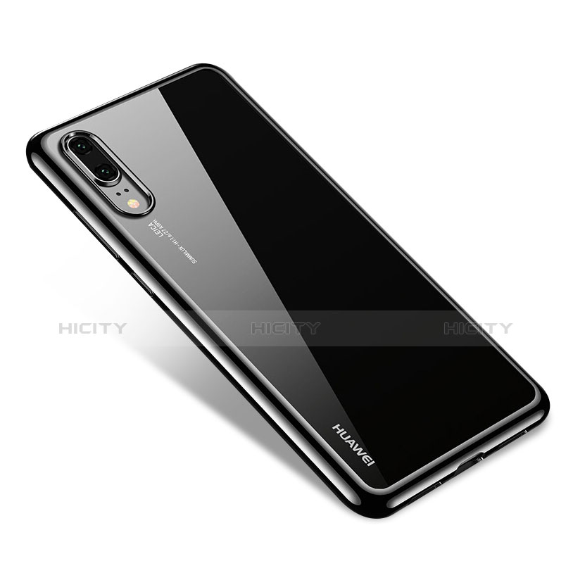 Cover Silicone Trasparente Ultra Sottile Morbida T03 per Huawei P20 Nero