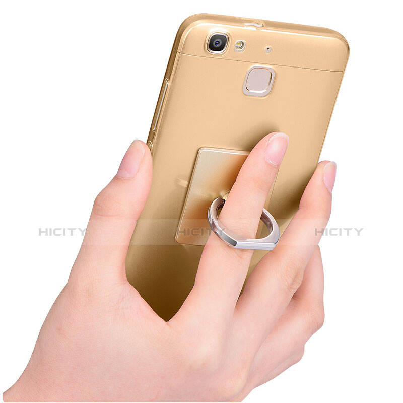 Cover Silicone Trasparente Ultra Sottile Morbida T03 per Huawei P8 Lite Smart Oro