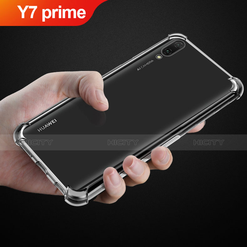 Cover Silicone Trasparente Ultra Sottile Morbida T03 per Huawei Y7 Prime (2019) Chiaro