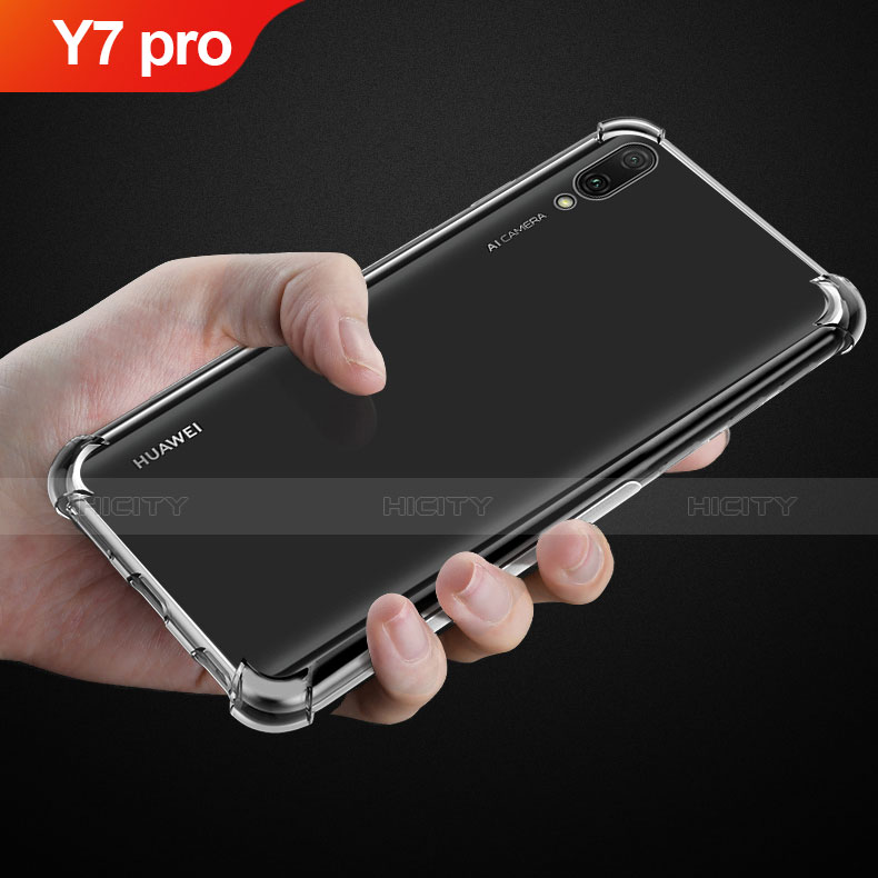 Cover Silicone Trasparente Ultra Sottile Morbida T03 per Huawei Y7 Pro (2019) Chiaro