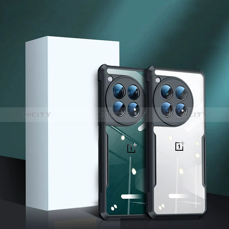 Cover Silicone Trasparente Ultra Sottile Morbida T03 per OnePlus 12 5G Nero
