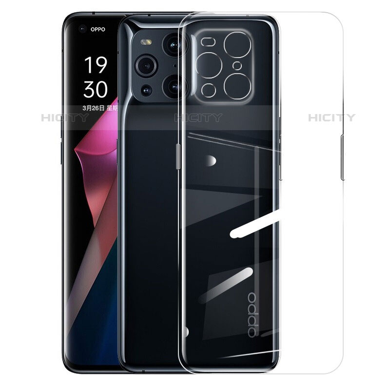 Cover Silicone Trasparente Ultra Sottile Morbida T03 per Oppo Find X3 Pro 5G Chiaro