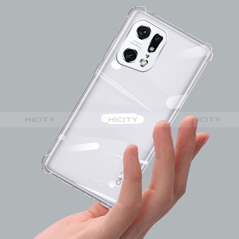 Cover Silicone Trasparente Ultra Sottile Morbida T03 per Oppo Find X5 5G Chiaro