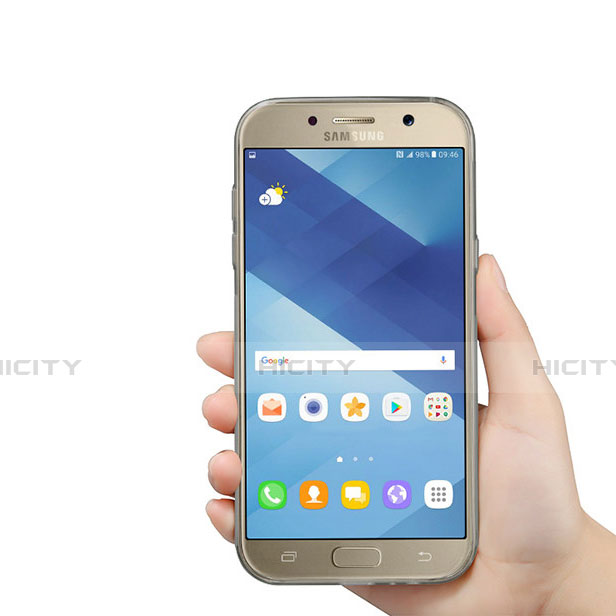 Cover Silicone Trasparente Ultra Sottile Morbida T03 per Samsung Galaxy A5 (2017) Duos Grigio