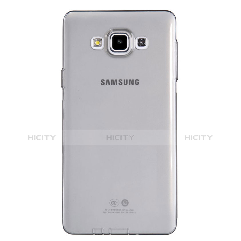 Cover Silicone Trasparente Ultra Sottile Morbida T03 per Samsung Galaxy A7 Duos SM-A700F A700FD Chiaro