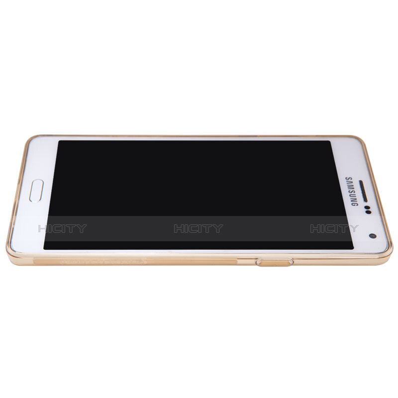 Cover Silicone Trasparente Ultra Sottile Morbida T03 per Samsung Galaxy A7 SM-A700 Oro