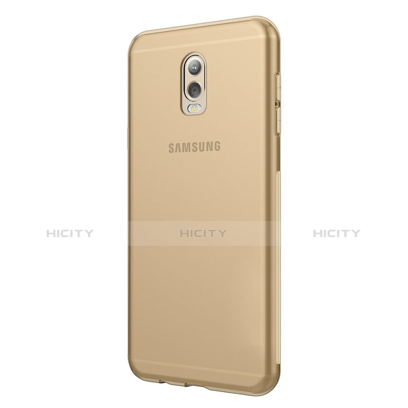 Cover Silicone Trasparente Ultra Sottile Morbida T03 per Samsung Galaxy C7 (2017) Oro