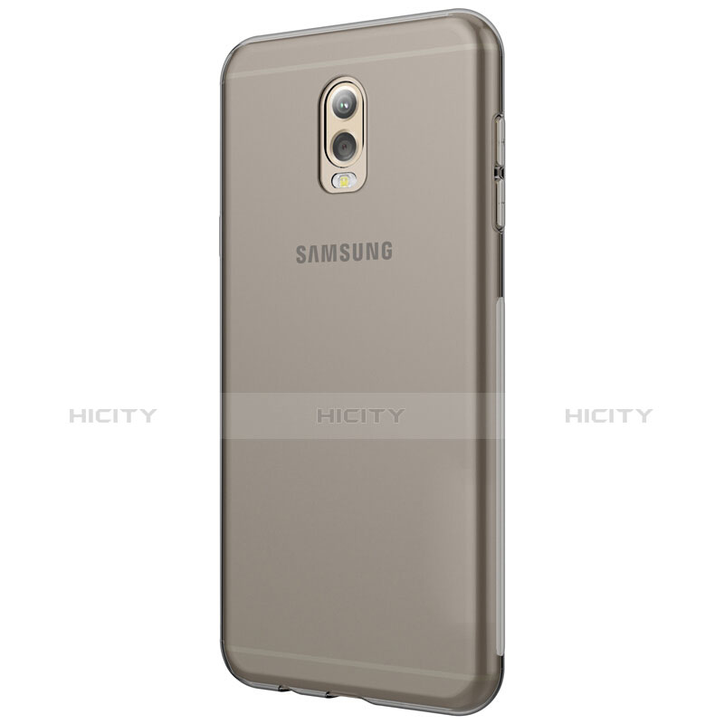 Cover Silicone Trasparente Ultra Sottile Morbida T03 per Samsung Galaxy J7 Plus Grigio