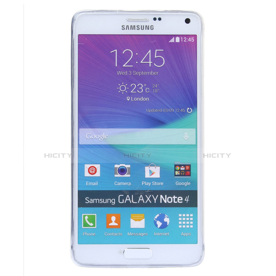 Cover Silicone Trasparente Ultra Sottile Morbida T03 per Samsung Galaxy Note 4 SM-N910F Chiaro