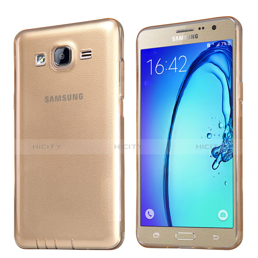 Cover Silicone Trasparente Ultra Sottile Morbida T03 per Samsung Galaxy On5 G550FY Oro