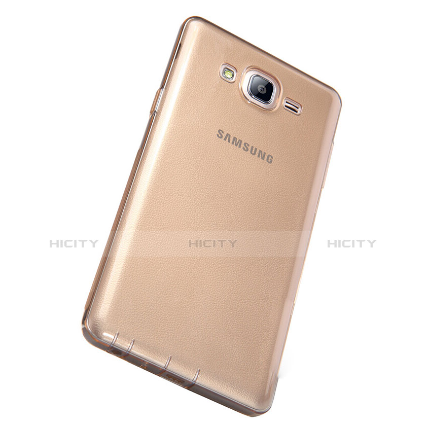 Cover Silicone Trasparente Ultra Sottile Morbida T03 per Samsung Galaxy On7 G600FY Oro