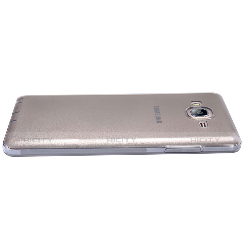 Cover Silicone Trasparente Ultra Sottile Morbida T03 per Samsung Galaxy On7 Pro Grigio