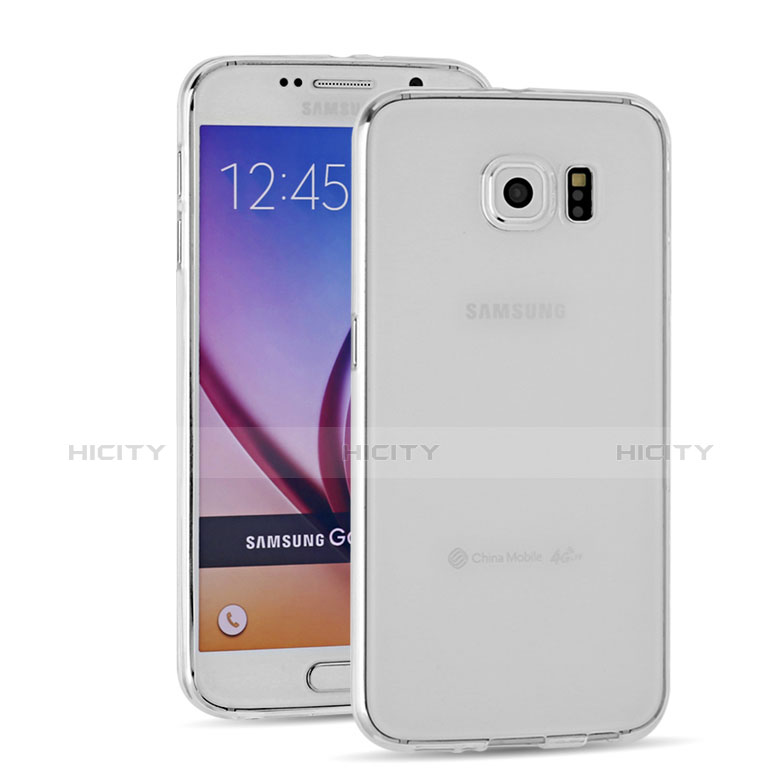 Cover Silicone Trasparente Ultra Sottile Morbida T03 per Samsung Galaxy S6 Duos SM-G920F G9200 Chiaro