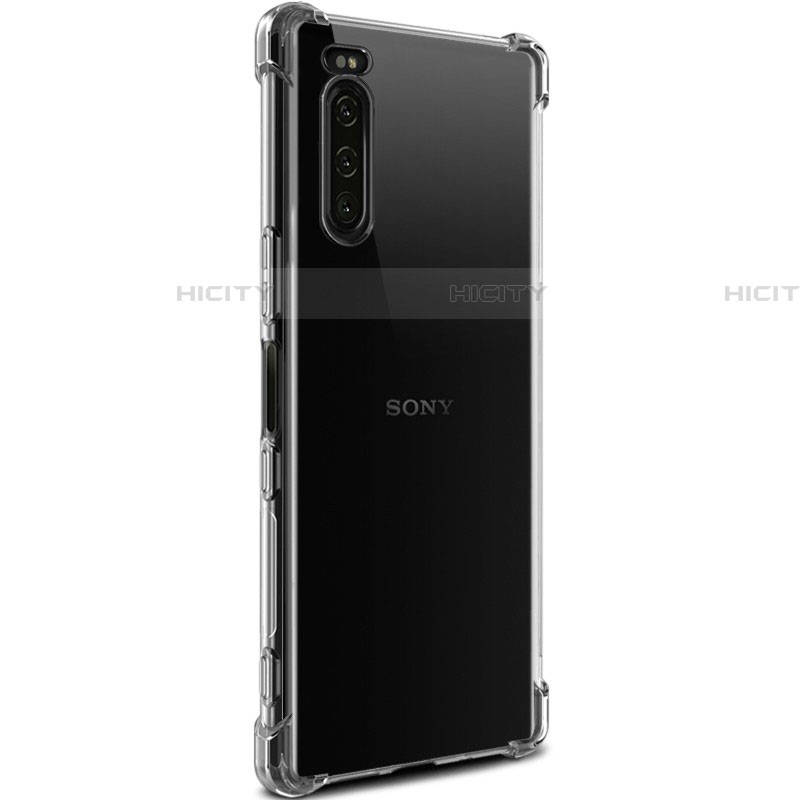 Cover Silicone Trasparente Ultra Sottile Morbida T03 per Sony Xperia 5 Chiaro