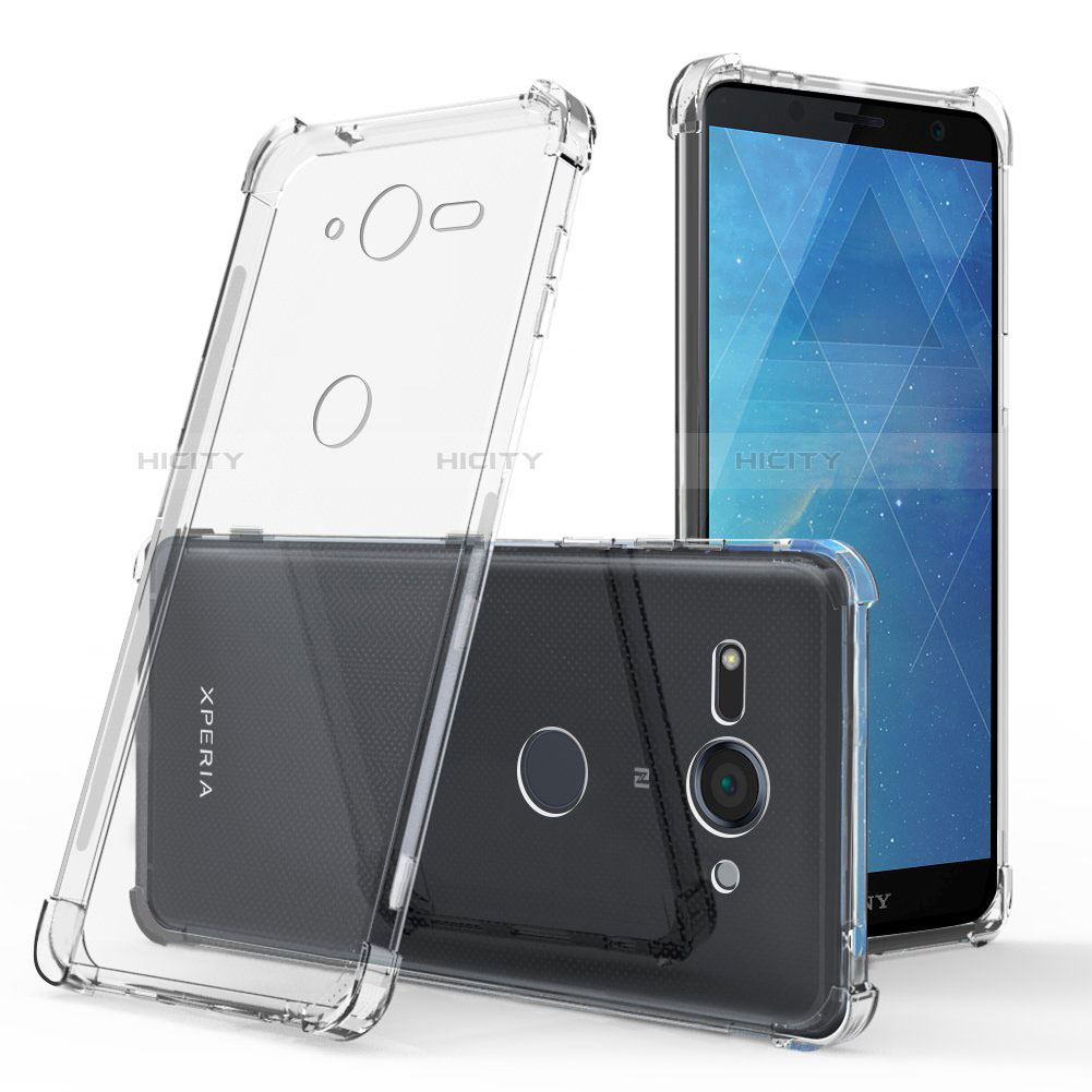 Cover Silicone Trasparente Ultra Sottile Morbida T03 per Sony Xperia XZ2 Compact Chiaro